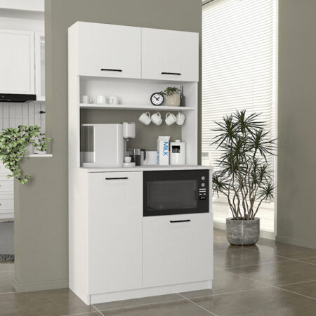 Έπιπλο κουζίνας Tuco 2 Megapap χρώμα λευκό 90x40x180εκ.