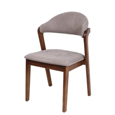 Καρέκλα Τραπεζαρίας ArteLibre ISMENE Γκρι/Καρυδί Ξύλο/Ύφασμα 52.5x56x83cm