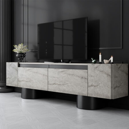 Έπιπλο τηλεόρασης Haven Megapap χρώμα travertine 180x30x50εκ.