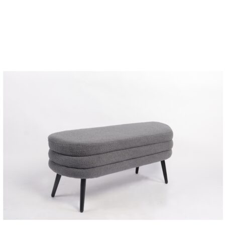 Παγκάκι Ottoman ArteLibre TONDO Γκρι Ύφασμα Teddy/Μέταλλο 42x112x44cm