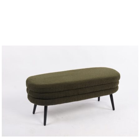 Παγκάκι Ottoman ArteLibre TONDO Πράσινο Ύφασμα Teddy/Μέταλλο 42x112x44cm