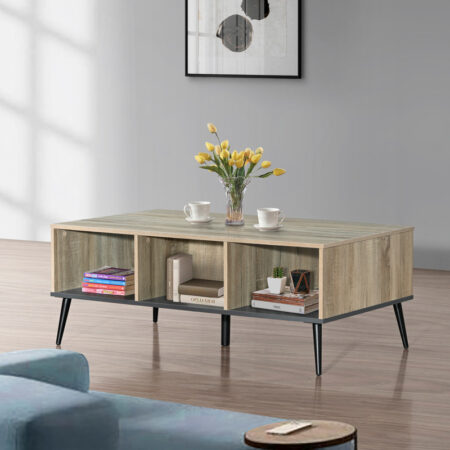 Τραπέζι σαλονιού Zezan  σε sonoma-ανθρακί απόχρωση 121x60x44.5εκ