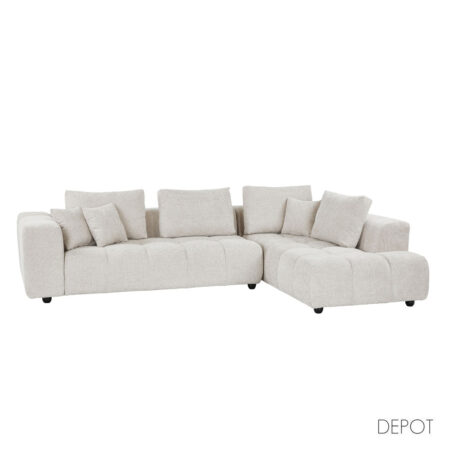 TOMOS ΚΑΝΑΠΕΣ ΓΩΝΙΑ ΔΕΞΙΑ BEIGE LEGASY 15 298x200x85cm