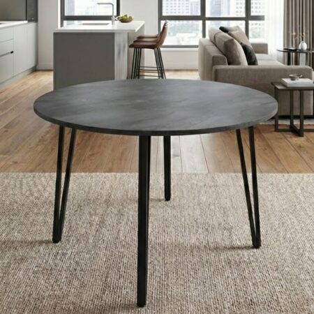 Τραπέζι Zeno Megapap χρώμα σκούρο γκρι σκυροδέματος Ø110x73,5εκ.