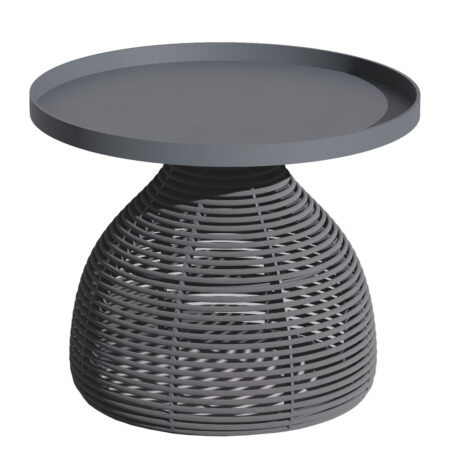 ΒΟΗΘΗΤΙΚΟ ΤΡΑΠΕΖΑΚΙ ΣΤΡΟΓΓΥΛΟ DRISCOLL HM6477.01 ΓΚΡΙ ΑΛΟΥΜΙΝΙΟ & ΣΧΟΙΝΙ Φ55x45Υεκ.