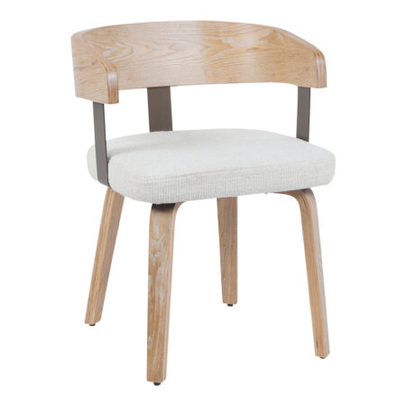 Πολυθρόνα Anesy pakoworld μέταλλο-ξύλο με ύφασμα σε μπεζ απόχρωση 53.5x51x72εκ