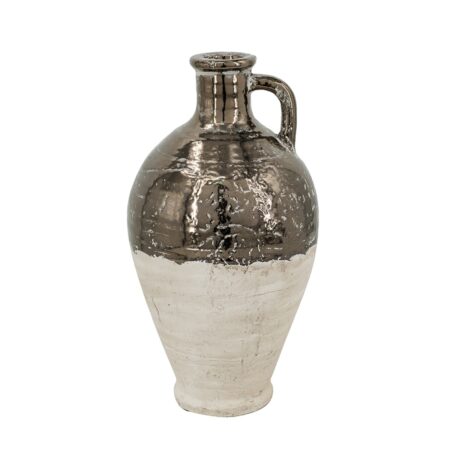 Artekko Candia Βάζο από Τερακότα σε Μπρονζέ με Μπεζ (20x20x38)cm