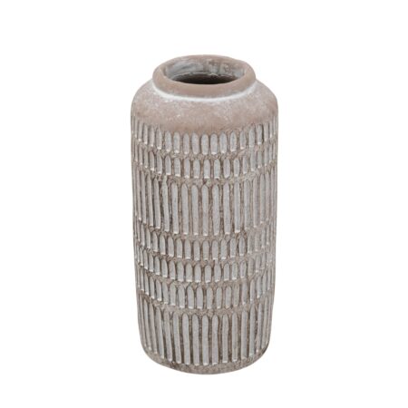 Artekko Cement Μπεζ Τσιμεντένιο Βάζο (14x14x30)cm