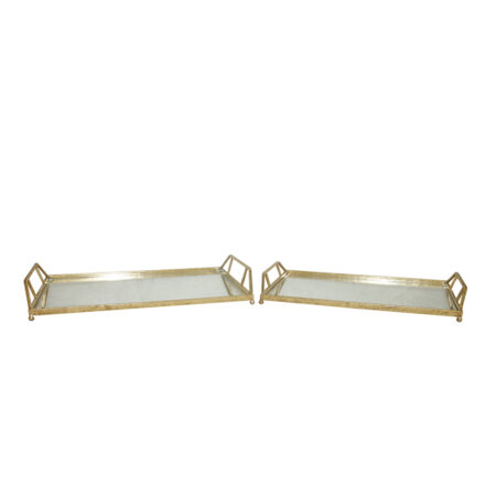 RAY ΔΙΣΚΟΣ ΜΕ ΛΑΒΕΣ SET 2ΤΜΧ 53x30x8cm ΜΕΤΑΛΛΟ ΧΡΥΣΟ ΚΑΘΡΕΠΤΗΣ