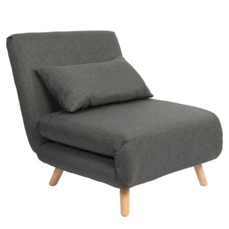 Πολυθρόνα Κρεβάτι ArteLibre VERA Γκρι Σκούρο Ύφασμα/Ξύλο 79x80x89cm