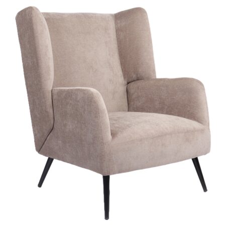 Πολυθρόνα ArteLibre NORA Καφέ Ανοιχτό Ύφασμα/Μέταλλο 100x80x89cm