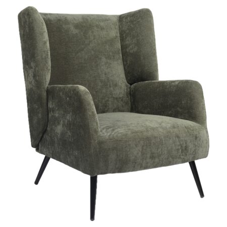 Πολυθρόνα ArteLibre NORA Πράσινο Ύφασμα/Μέταλλο 100x80x89cm