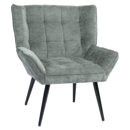 Πολυθρόνα ArteLibre TIVA Πράσινο Ύφασμα Σενίλ/Μέταλλο 84x78x77cm