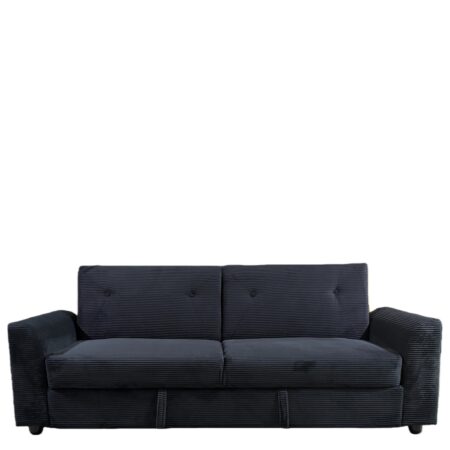 Καναπές Κρεβάτι ArteLibre VALMERO Μαύρο Ύφασμα/Ξύλο 216x85x85cm