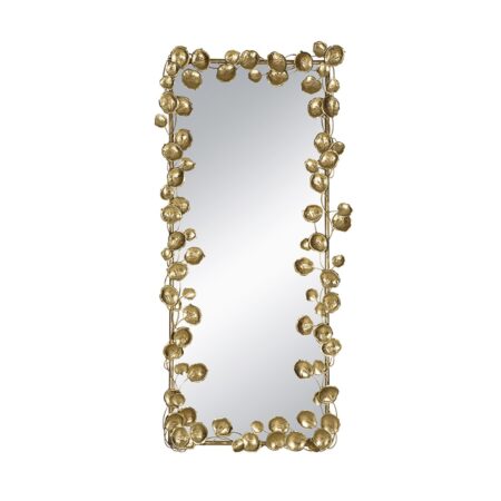 Artekko Leaf Χρυσός Μεταλλικός Καθρέπτης Τοίχου (79x154.5x7)cm