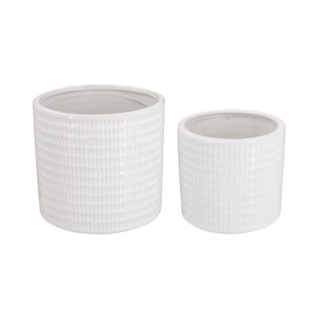 Artekko Planter Λευκά Κεραμικά Κασπώ (18x18x17)cm 2 pcs