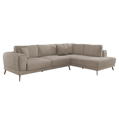 ΚΑΝΑΠΕΣ ΚΡΕΒΑΤΙ ΔΕΞΙΑ ΓΩΝΙΑ ZENORA HM3337.03R ΜΠΕΖ ΥΦΑΣΜΑ 304x212x80Υεκ