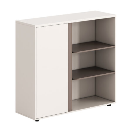 ΝΤΟΥΛΑΠΙ/ΒΙΒΛΙΟΘΗΚΗ NEWLINE HM18282 ΜΕΛΑΜΙΝΗ ΛΕΥΚΗ & ΑΝΟΙΧΤΟ ΚΑΦΕ 120x40x110Υεκ.