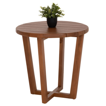 ΤΡΑΠΕΖΙ ΜΕΣΗΣ ΣΤΡΟΓΓΥΛΟ KOLIN HM6629 ΞΥΛΟ TEAK ΣΕ ΦΥΣΙΚΟ Φ65x65Υεκ.