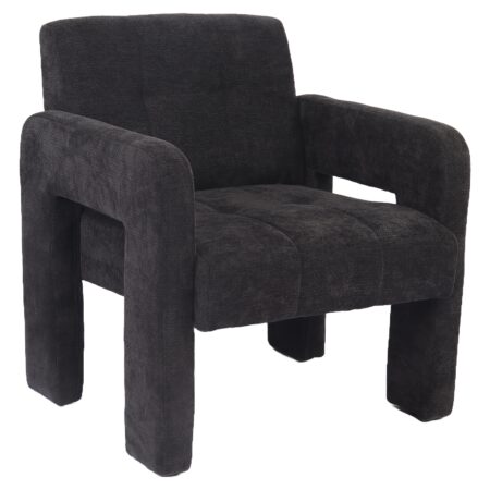 Πολυθρόνα ArteLibre VELORA Γκρι Σκούρο Ύφασμα/Ξύλο 75x68x69cm