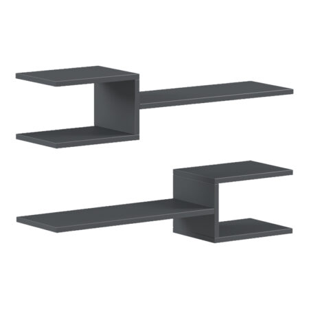 Ραφιέρα τοίχου Galler  ανθρακί 79x19.5x18εκ