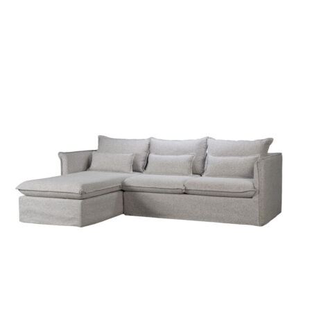 PROUD ΚΑΝΑΠΕΣ ΓΩΝΙΑ ΑΡΙΣΤΕΡΗ ΓΚΡΙ ΑΝΟΙΧΤΟ PUENTE 80 258x180x90cm