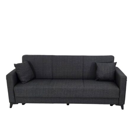 Artekko Pixie Γκρι Τριθέσιος Καναπές Κρεβάτι με Αποθηκευτικό Χώρο (205x80x85)cm Κρεβάτι (180x100x45)cm