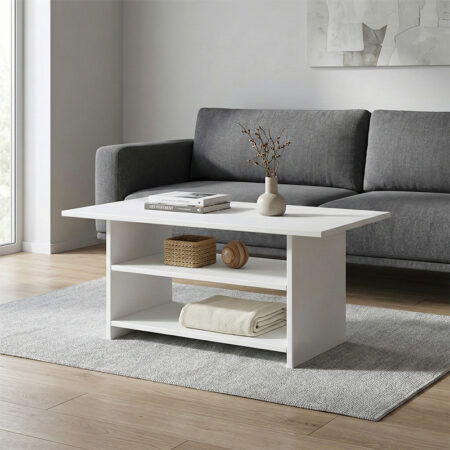 Τραπεζάκι σαλονιού Dallas Megapap χρώμα λευκό 90x50x45εκ.