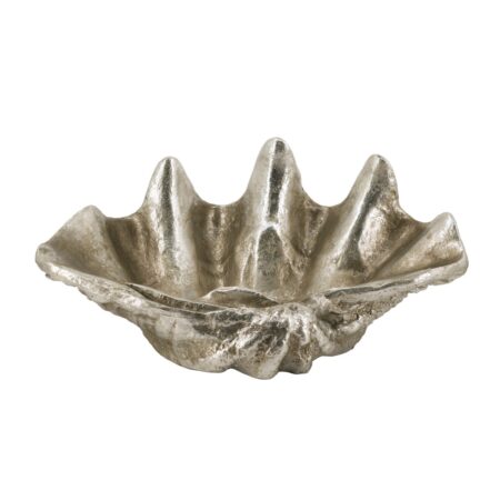 Artekko Shell Ασημί Διακοσμητικό Κοχύλι από Μαγνήσιο (58x35x25)cm