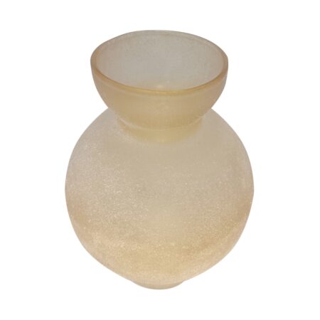 Artekko Frosted Γυάλινο Βάζο σε Μελί Απόχρωση (15.2x15.2x21.6)cm
