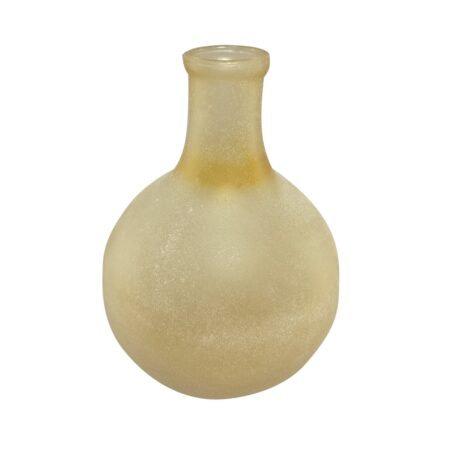 Artekko Frosted Γυάλινο Βάζο σε Μελί Απόχρωση (20.3x20.3x27.9)cm