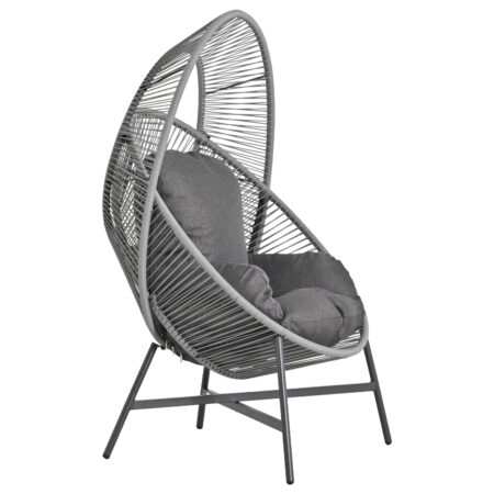 ΠΟΛΥΘΡΟΝΑ-ΦΩΛΙΑ RULER HM6506.01 ΓΚΡΙ ΜΕΤΑΛΛΟ-P.E.RATTAN-ΜΑΞΙΛΑΡΙΑ 90x85x149Υεκ