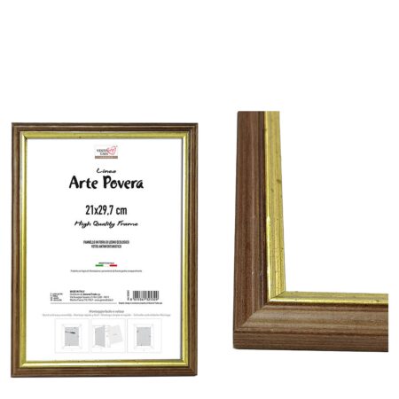 Κορνίζα Καφέ Ξύλο 21x29.7cm