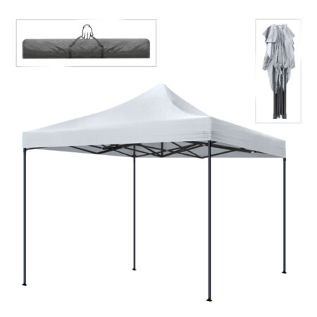 Κιόσκι - Gazebo Bari Megapap πτυσσόμενο μεταλλικός σκελετός - αδιάβροχο ύφασμα χρώμα λευκό 3x3x3,10m.