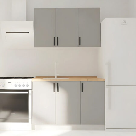 Κουζίνα Modest Σετ 4 Κουτιών Γκρι Άνω Κουτιά 120cm Κάτω 120cm