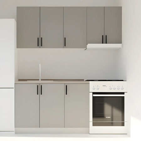 Κουζίνα Modest Σετ 5 Κουτιών Γκρι Άνω Κουτιά 170cm Κάτω 110cm