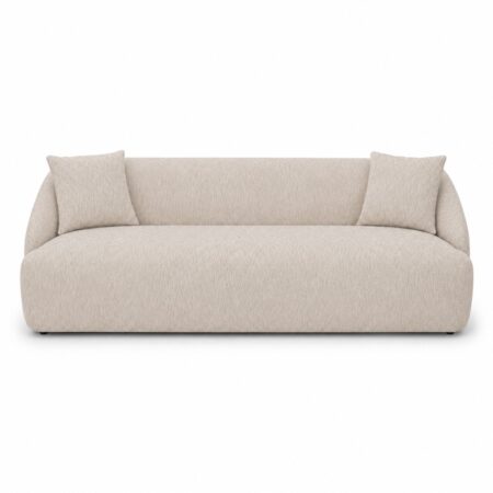 Artekko Novar Μπεζ Υφασμάτινος Τριθέσιος Καναπές (225x98x77)cm